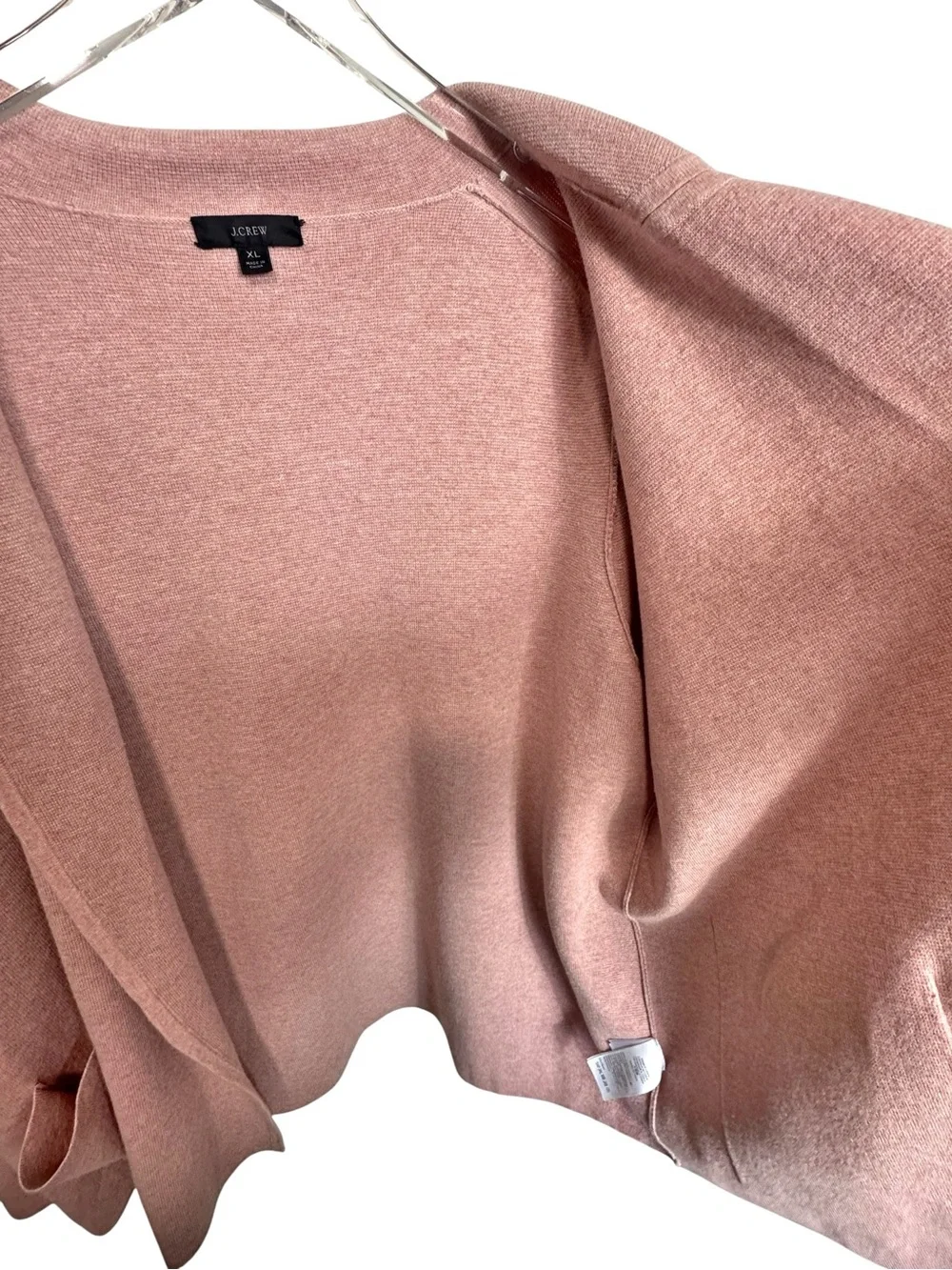 J.Crew Eloise Sweater Blazer XL Pink Open Front Cardigan Pockets Relaxed Fit